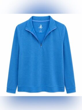Johnnie-O Pullover 1/4 Zip Performance Golf Top Blue Striped Women’s Size 14